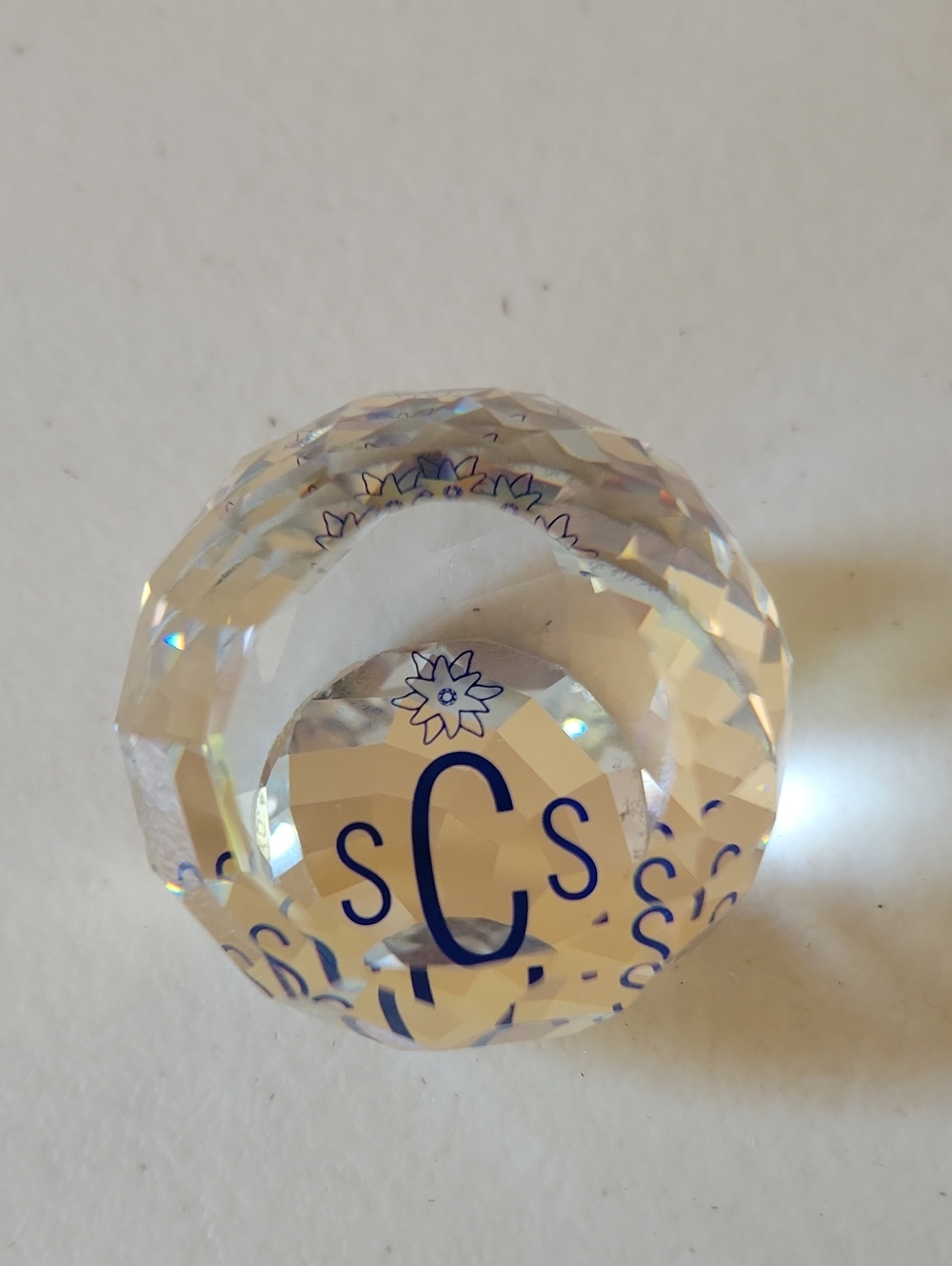 Swarovski Crystal 1987 Renewal Membership SCS  Faceted Paperweight